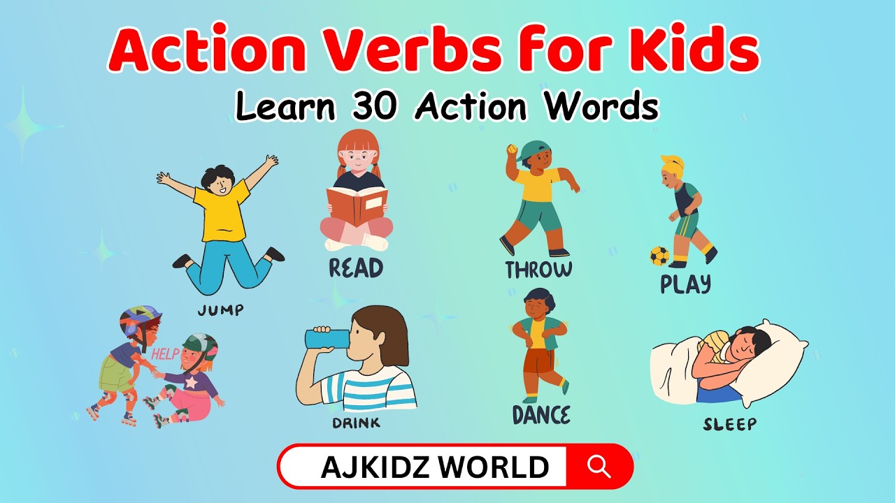 Action Verbs for Kids | Learn 30 Action Words | Fun Learning Video 🎉