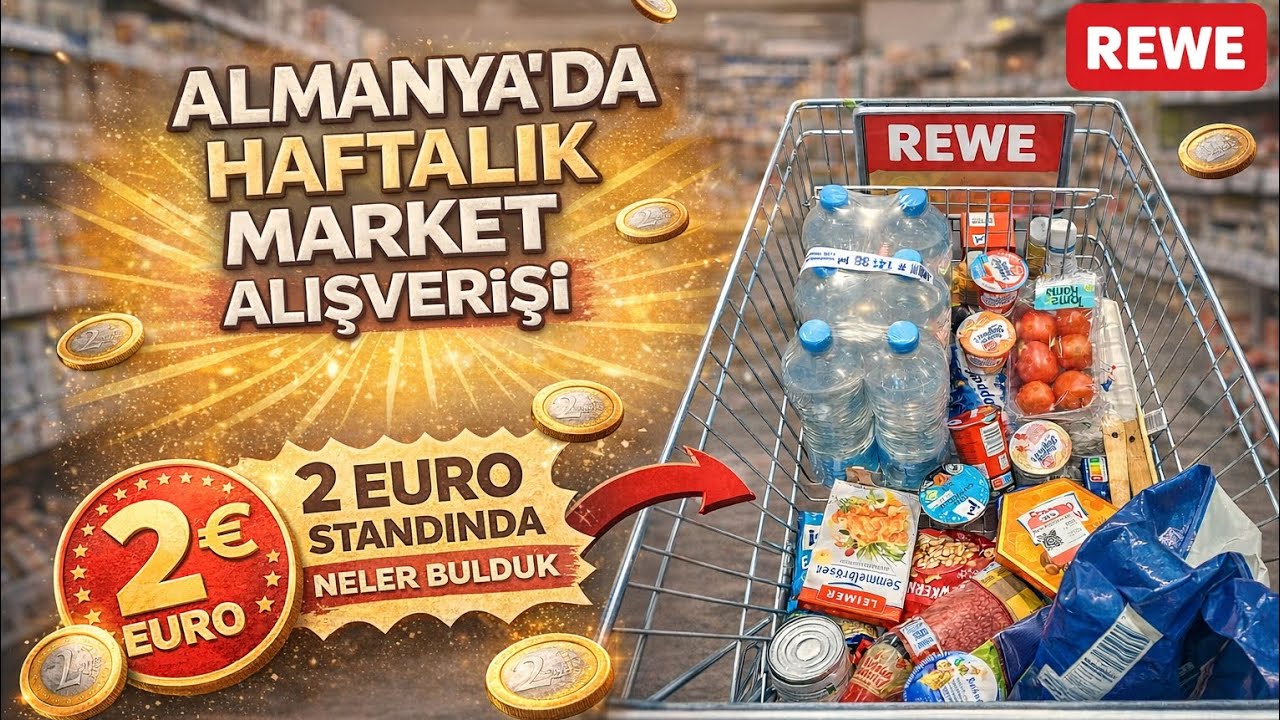 Almanya'da Haftalık Market Alışverişi | 2 Euro Standı | Rewe | HaftalıkVlog #shoppingvlog 