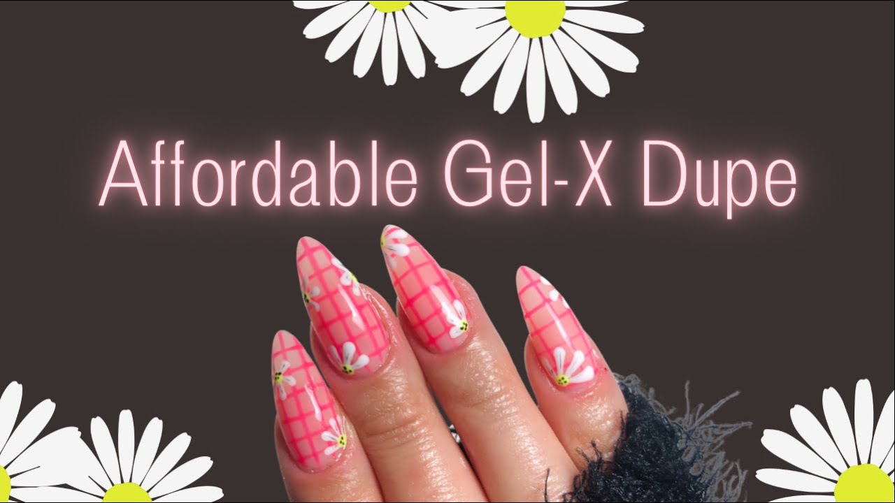 How to Apply Full Cover Nail Tips - Gelish - Apres Gel-X Dupe - Grid Line Nail Art With Daisy's TGB