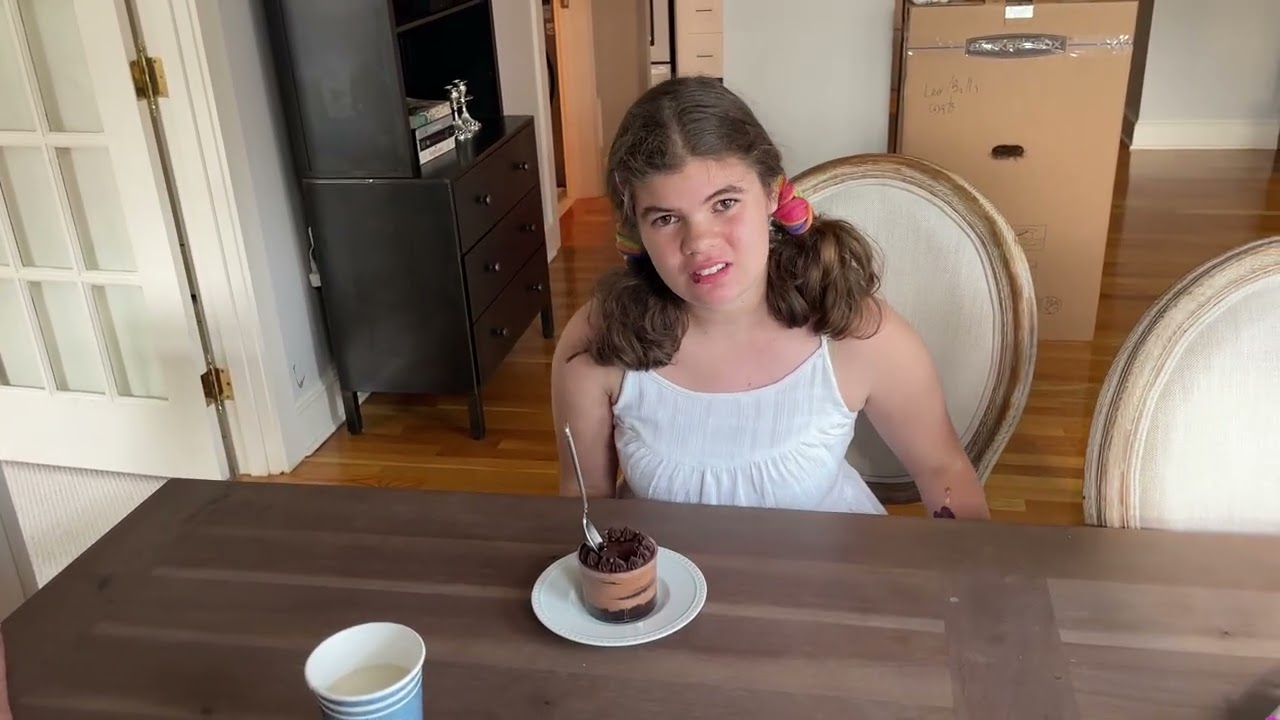 Bella enjoys her birthday cake