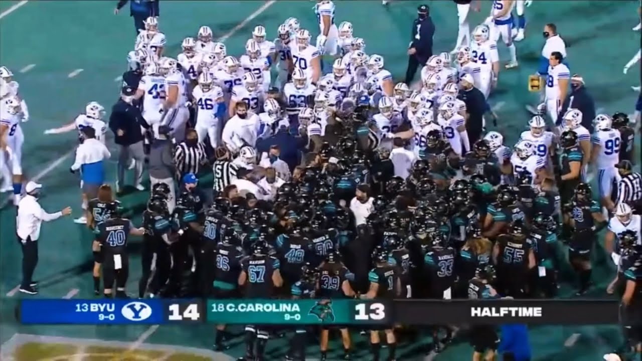 Fight Breaks Out After Zach Wilson Gets Bullied On INT 2020 BYU at Coastal Carolina (4K60fps) 