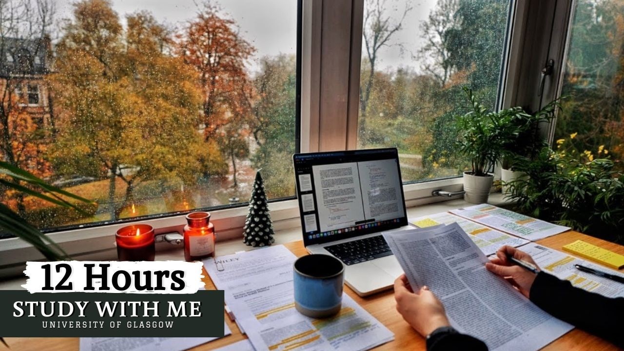 12-Hour LIVE Study With Me 🎓 | Cozy UK Ambience |50/10  Pomodoro Timer | Deep Work Mode