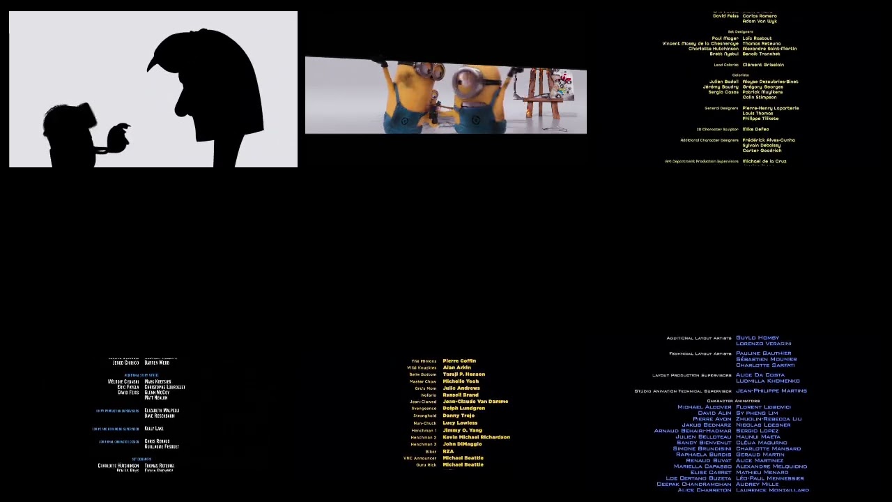 Despicable Me movies (July 2010-July 2024) end credits at once
