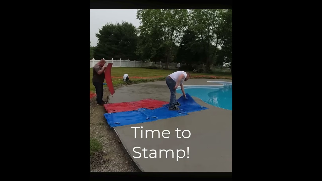 MASSIVE Stamped Concrete Pool Deck #shorts