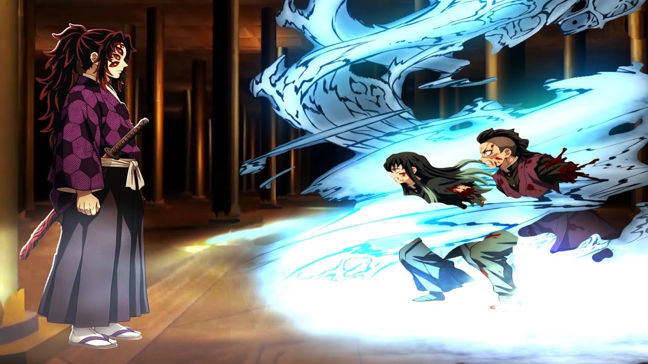KOKUSHIBO Vs Muichiro, Genya, Full Animated Fight Hd animation黒死 vs 無一郎、玄弥、フルアニメーションファイト HDアニメーション