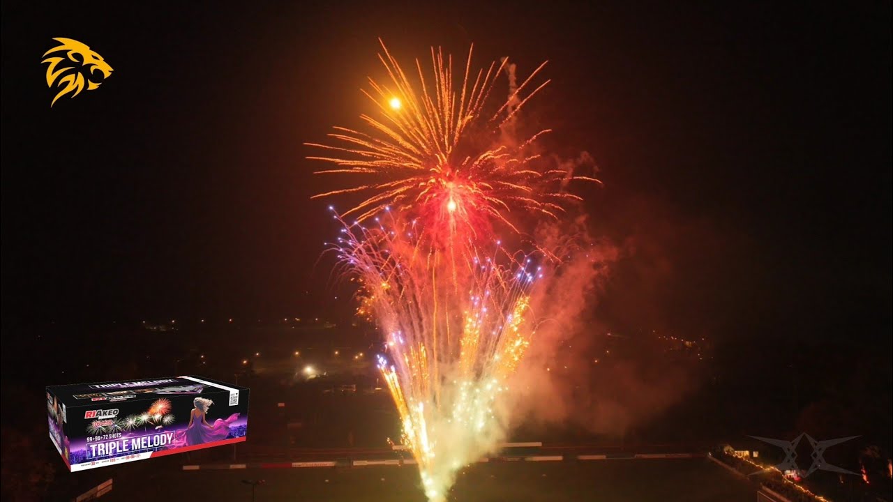 Vuurwerk Langenberg | Vuurwerkdemo 2025 | Riakeo - Triple Melody | Dronevideo