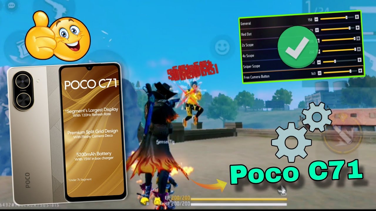(Poco C71) ✨Free Fire Hadeshot Sensitivity 📲 2025 Best Sensitivity + Hud Settings ⚙️ Free Fire Max 