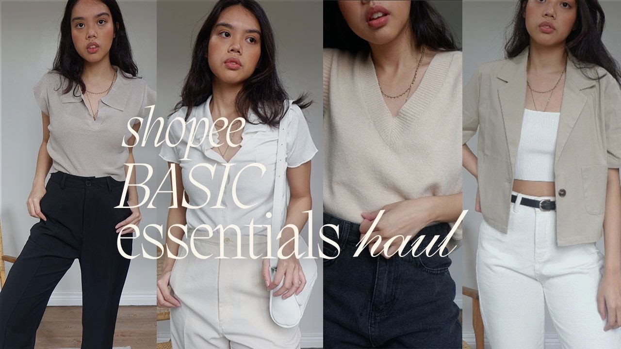 shopee essential basics haul | casual fits (silent video)