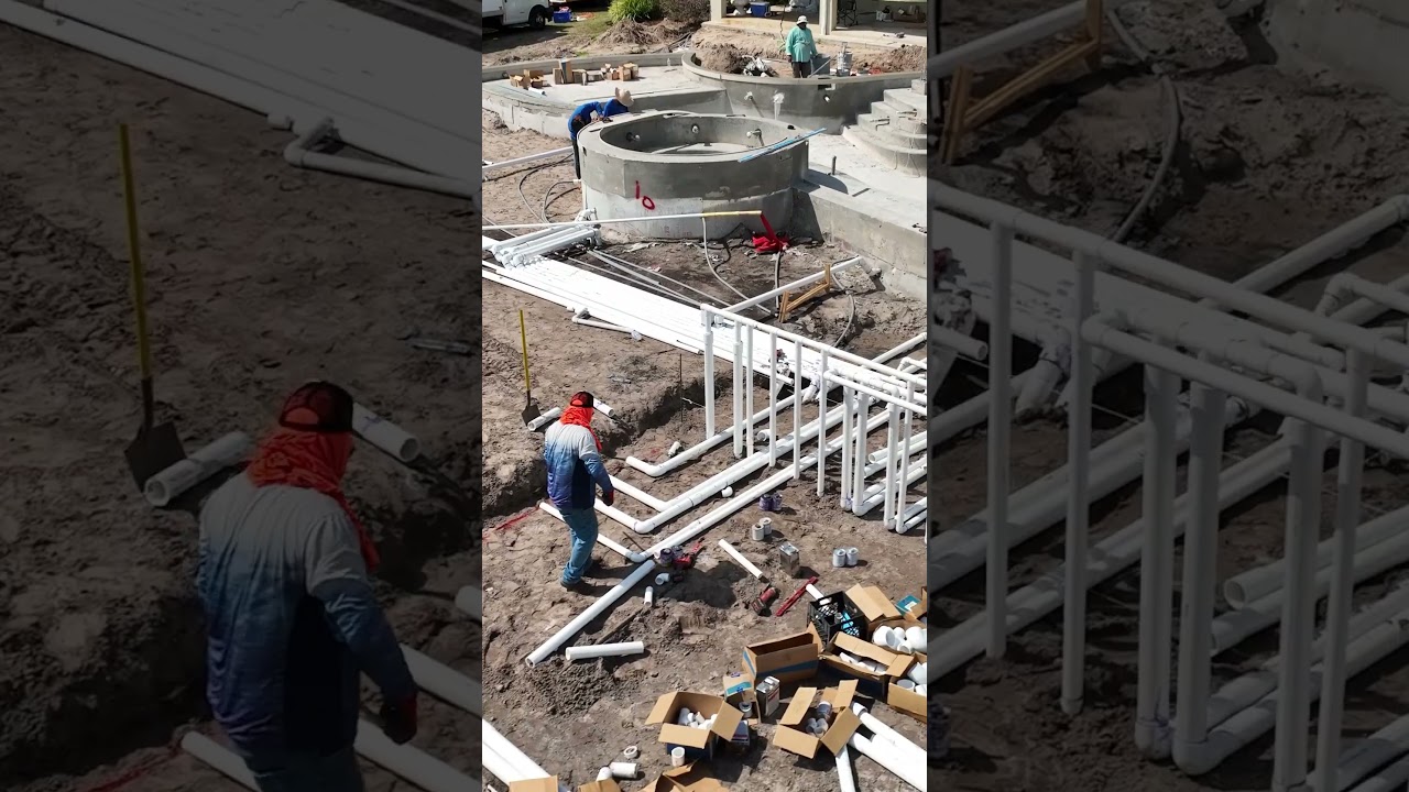 Insane Pools require an Insane amount of Plumbing! #lucaslagoons #insanepools #plumbing