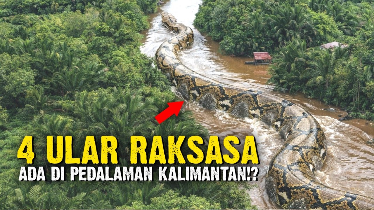 Mengeringkan⁉️ 4 Sosok Ular Raksasa ini Diyakini Ada di Pedalaman Hutan dan Sungai Kalimantan