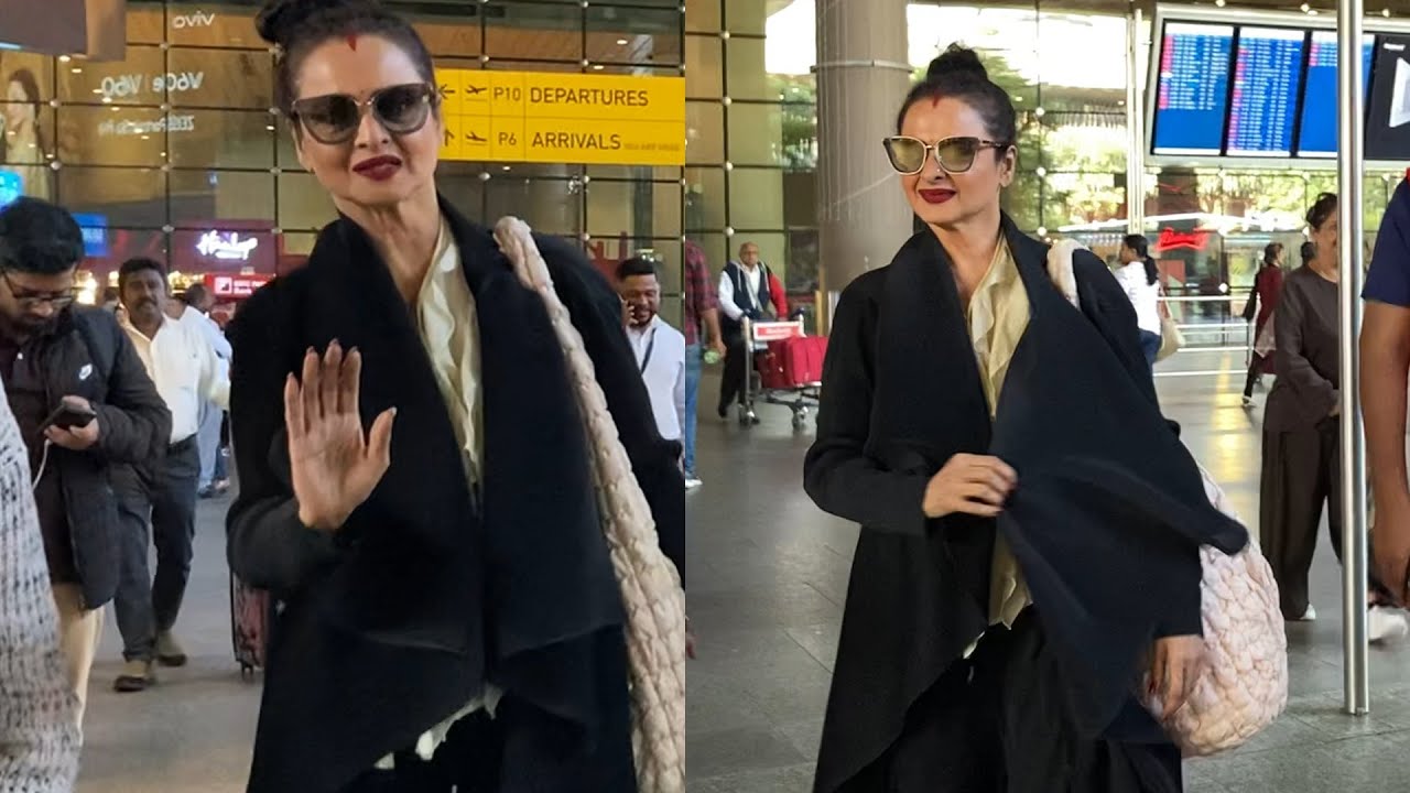 Rekha Spotted At Mumbai Airport