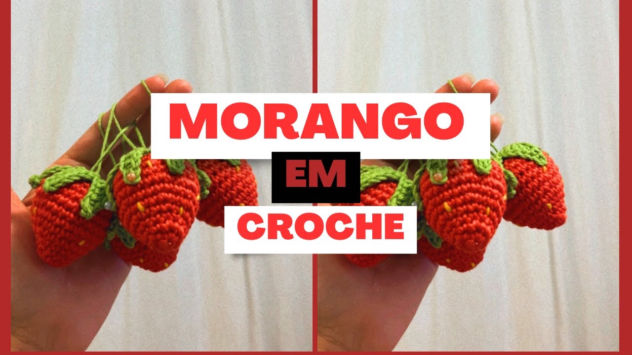 - Morango em Crochê | Shorts Passo a Passo | Amigurumi | Chaveirinho ( 1 parte )