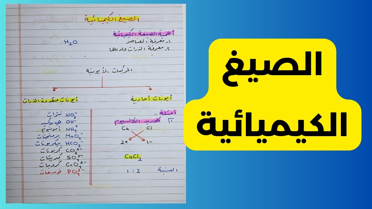 الصيغ الكيميائية | للصف التاسع | كيمياء | شرح منهج كامبدريج