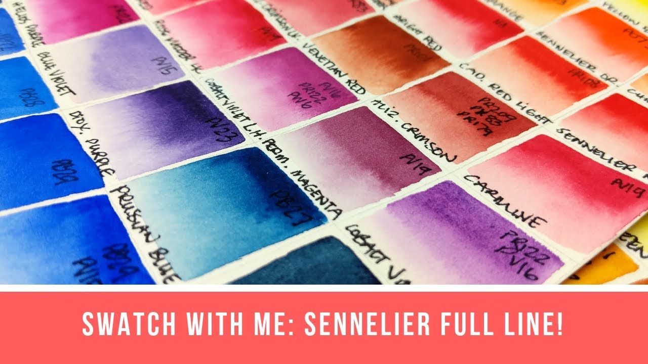 Swatch with Me... Again! Sennelier Watercolors Full Line (Live Stream)