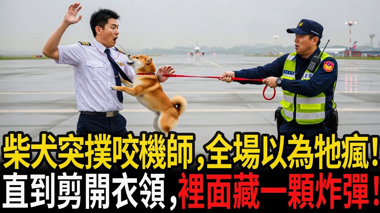 柴犬突然撲咬機師，全場傻眼以為牠發瘋！直到剪開衣領，裡面藏著一顆炸彈！