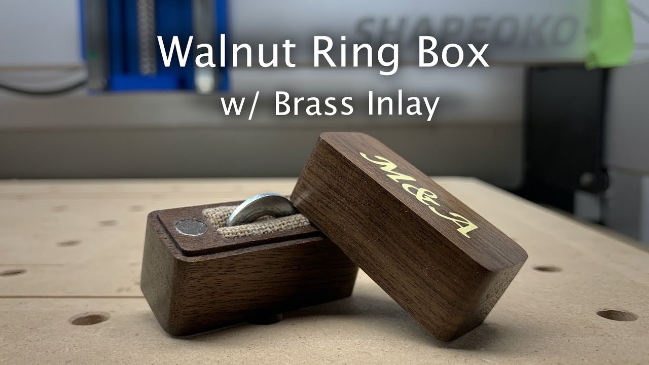 Making a Walnut Ring Box with Brass Inlay Initials - #157