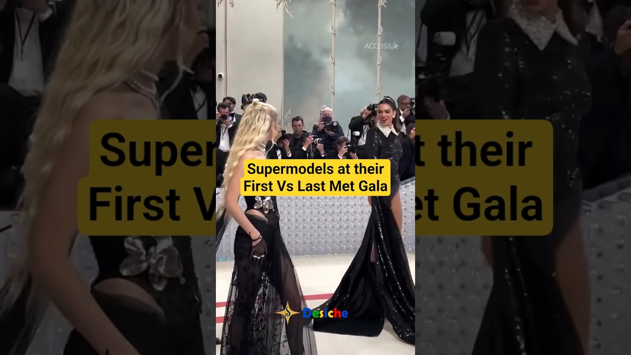 supermodels at their first vs latest met gala #fashion #models #runway #shorts
