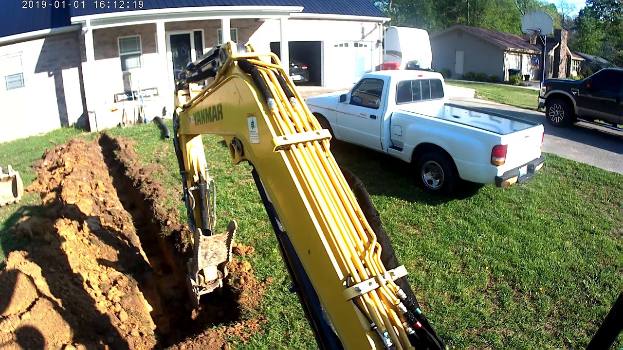 VIO35 YANMAR DIGGING GUTTER DRAINS PART 1