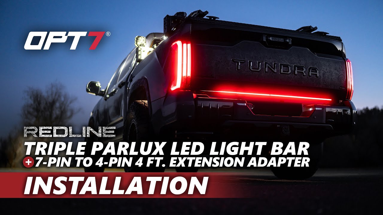OPT7 Redline Parlux Triple Tailgate LED Light Bar 2020, 2021, 2022, 2023 Toyota Tundra Install Video