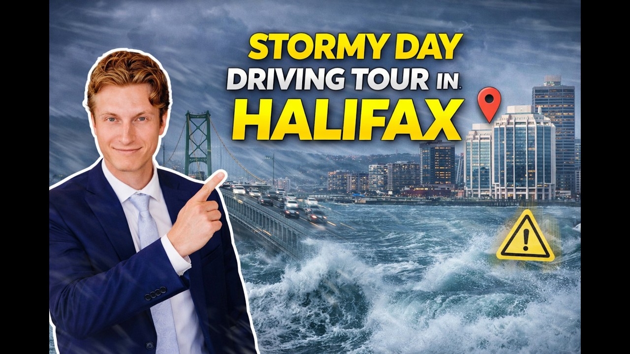 Stormy Day In Halifax Driving Tour - Downtown Halifax to Woodside Terminal