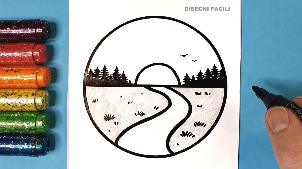 Come disegnare un'alba | Disegno facile passo dopo passo