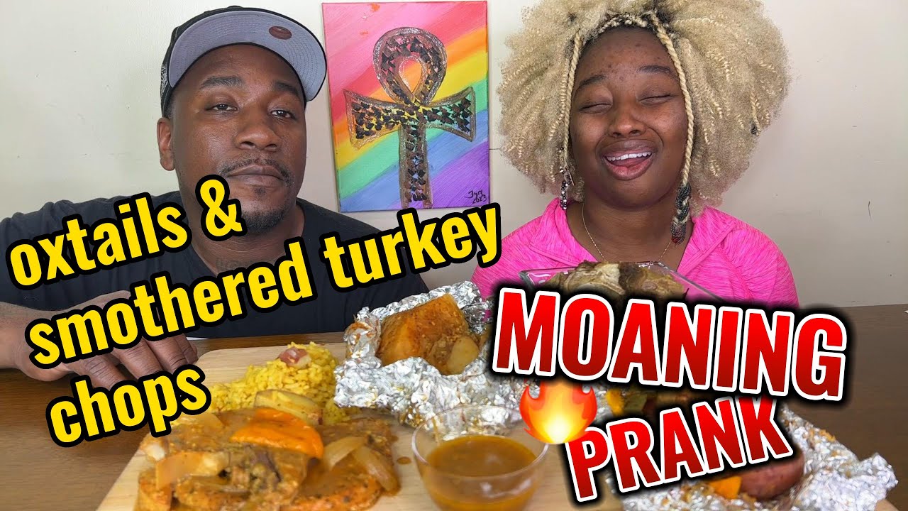 MOANING PRANK ON HUSBAND WHILE. EATING OXTAILS 먹방 | #mukbang  #asmr #eatingshow #tiktok  #mukprank