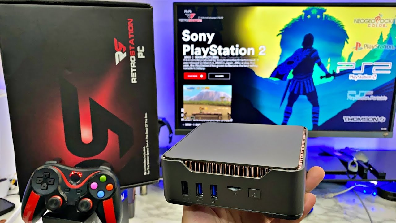 RETROSTATION PC - Best Retro Game Console 2021 - 53,000 Games - 2 Wireless Controllers - Windows 10