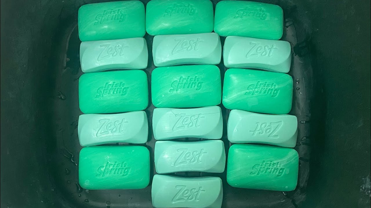 16 Mushy soap play ASMR 💚 #asmr #mushysoap #soakedsoap #relaxingsounds #zestsoap #irishspring