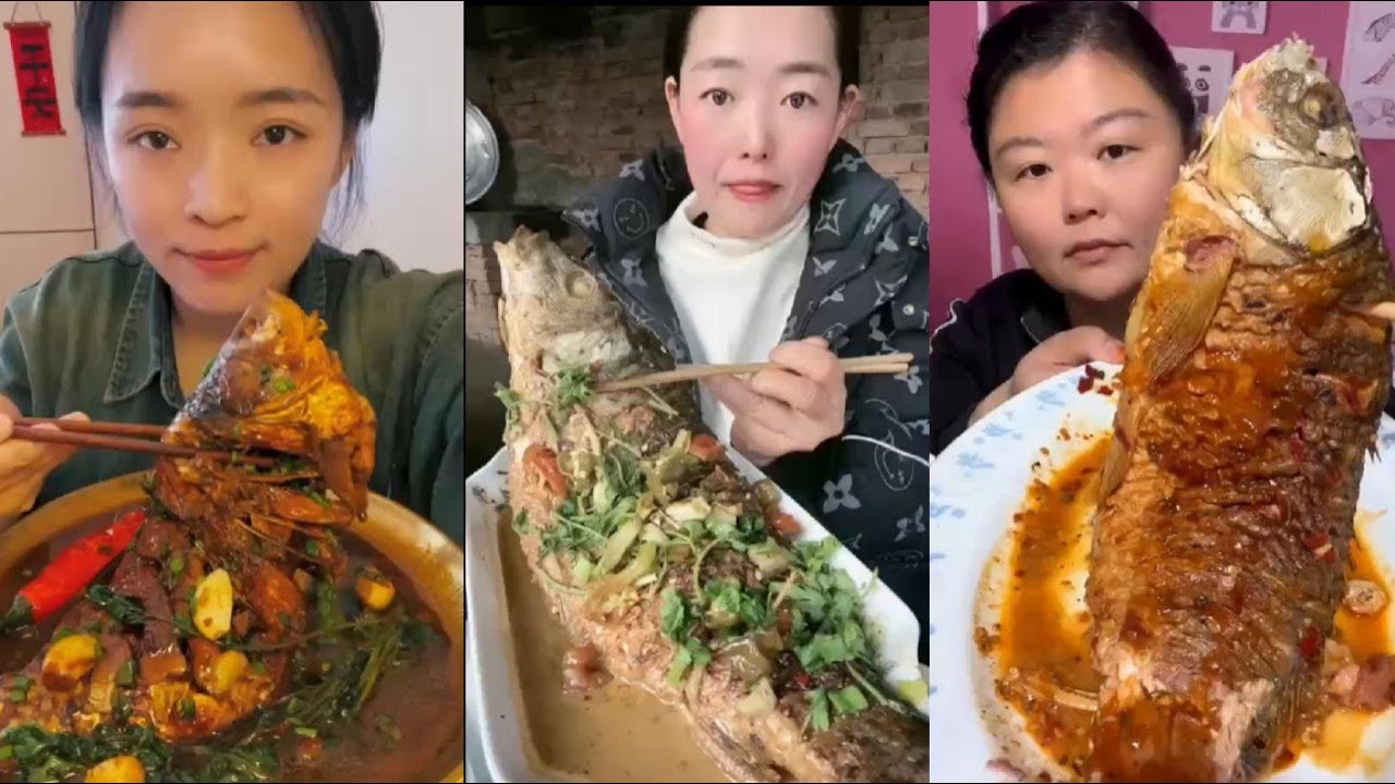 Chinese Mukbang Food Eating Show | God eats fish, Spicy Braised Fish #230