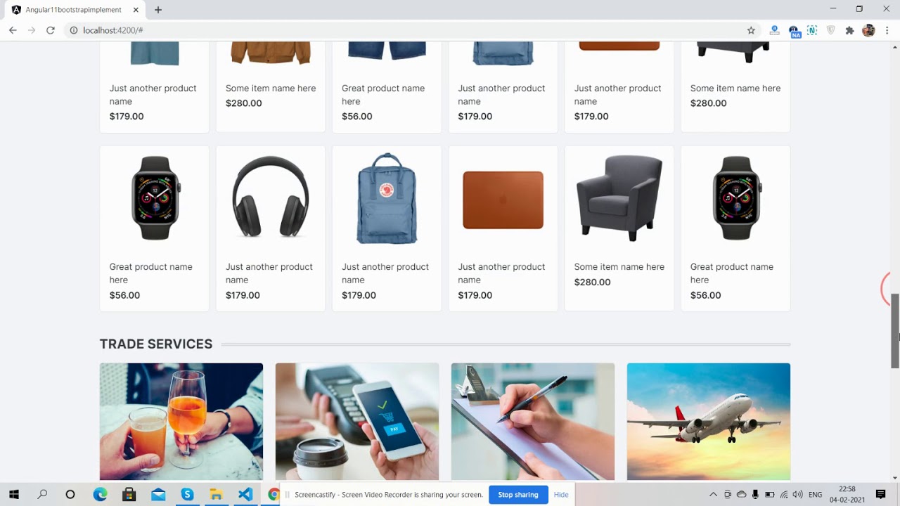 Angular 11 Bootstrap Ecommerce Site Free Home Page Templates