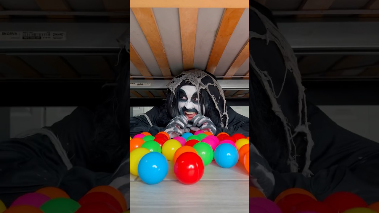 Monster fills room with pit balls! 🤣👻 #shorts