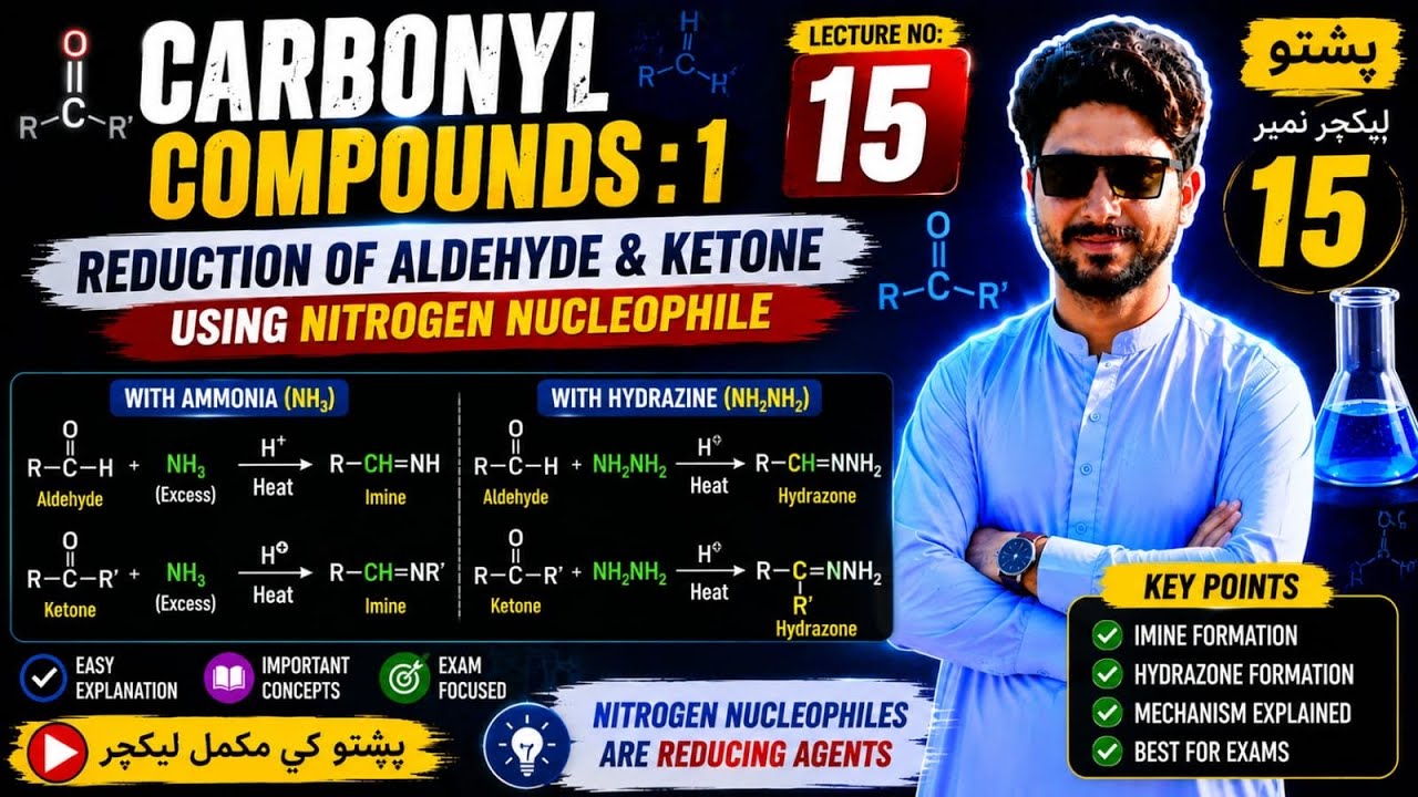 Reduction of Carbonyl Compounds|Using Nitrogen Nucleophile to give different products #pashtolecture