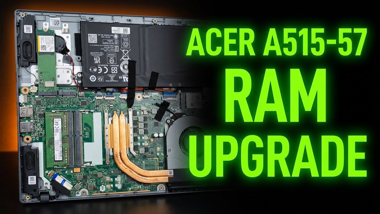 Разборка и апгрейд ноутбука Acer A515-57, добавляем DRAM/ОЗУ. (Disassembly laptop Acer A515-57)