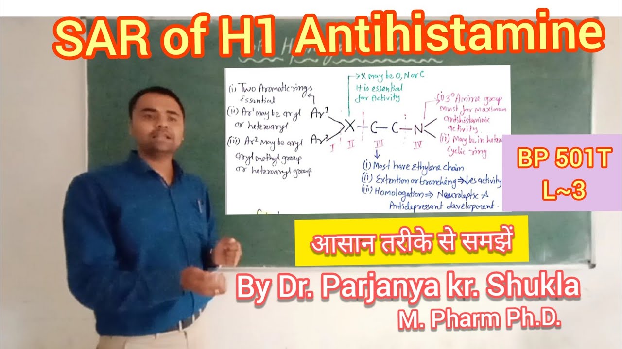 SAR of H1 Antagonist| Antihistamines| With structure and Examples| In Easy way| BP 501T | L~3