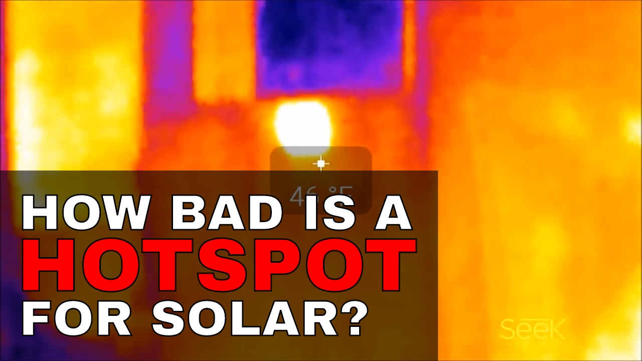 How hot is it? Thermal image of hot spots on 200 watt solar panels