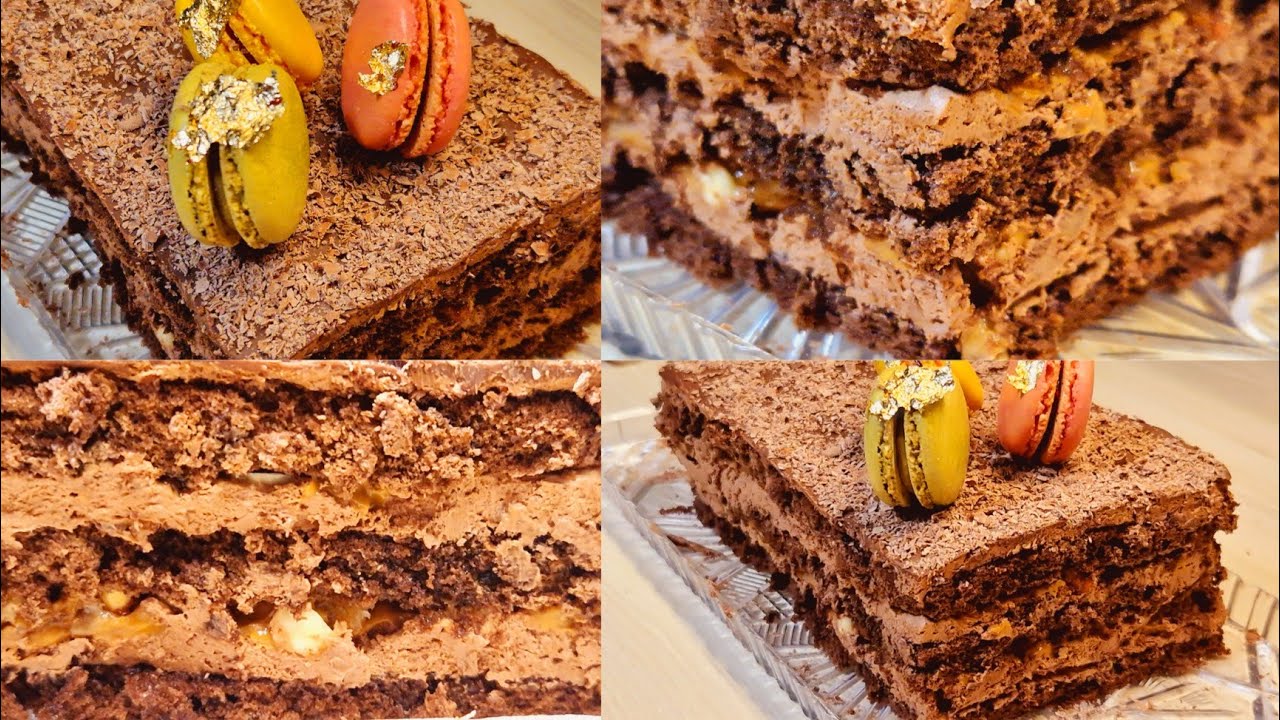 #tarte #nougat #chocolat💥 طارطة بحال الباتيسريات الكبرى راقية معلكة بطبقة مقرمشة مع كل #التفاصيل 👌