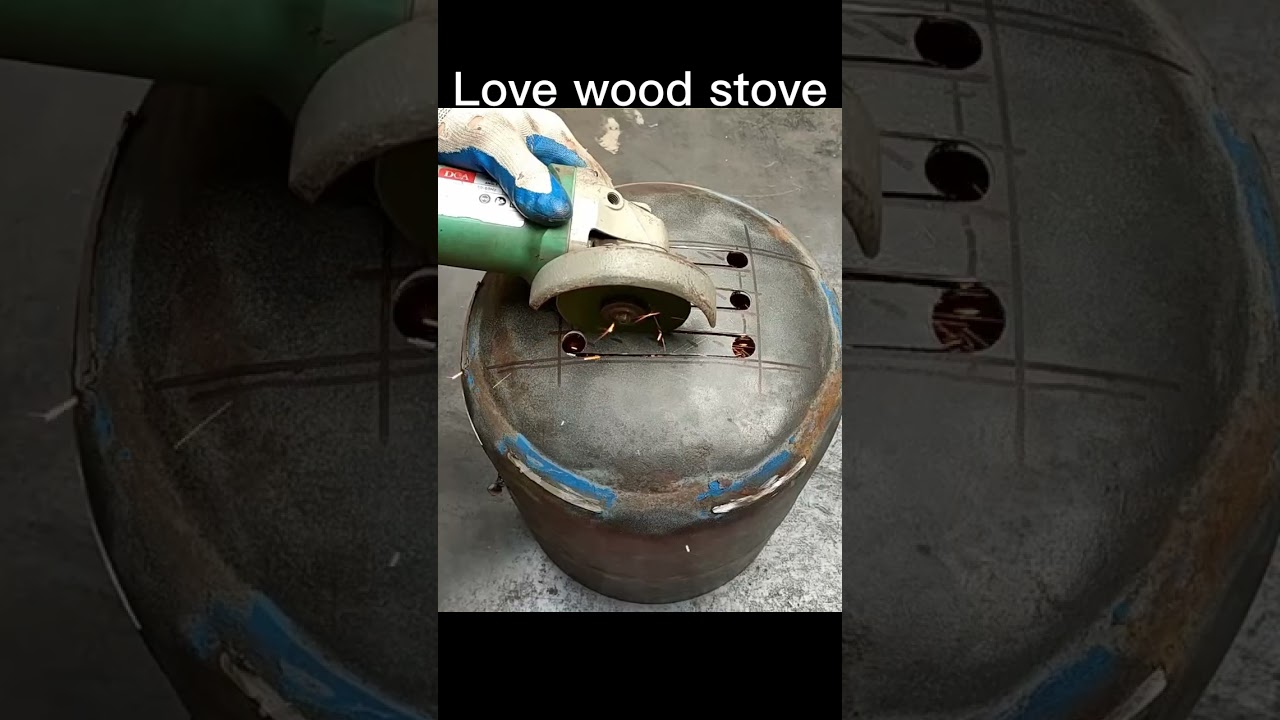 Make your own wood stove from an old gas cylinder#shorts