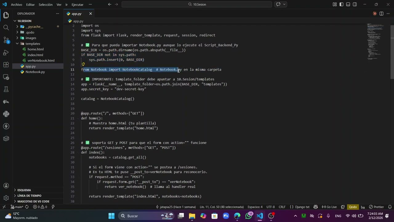 Sesiones en Lenguaje Python