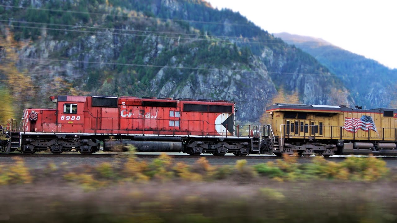 CHASING CP SD40-2 5988 Pac Man, UP GEVO, QTTX Dimensional Loads, CN C44-9WL, and BCOL ballast cars!