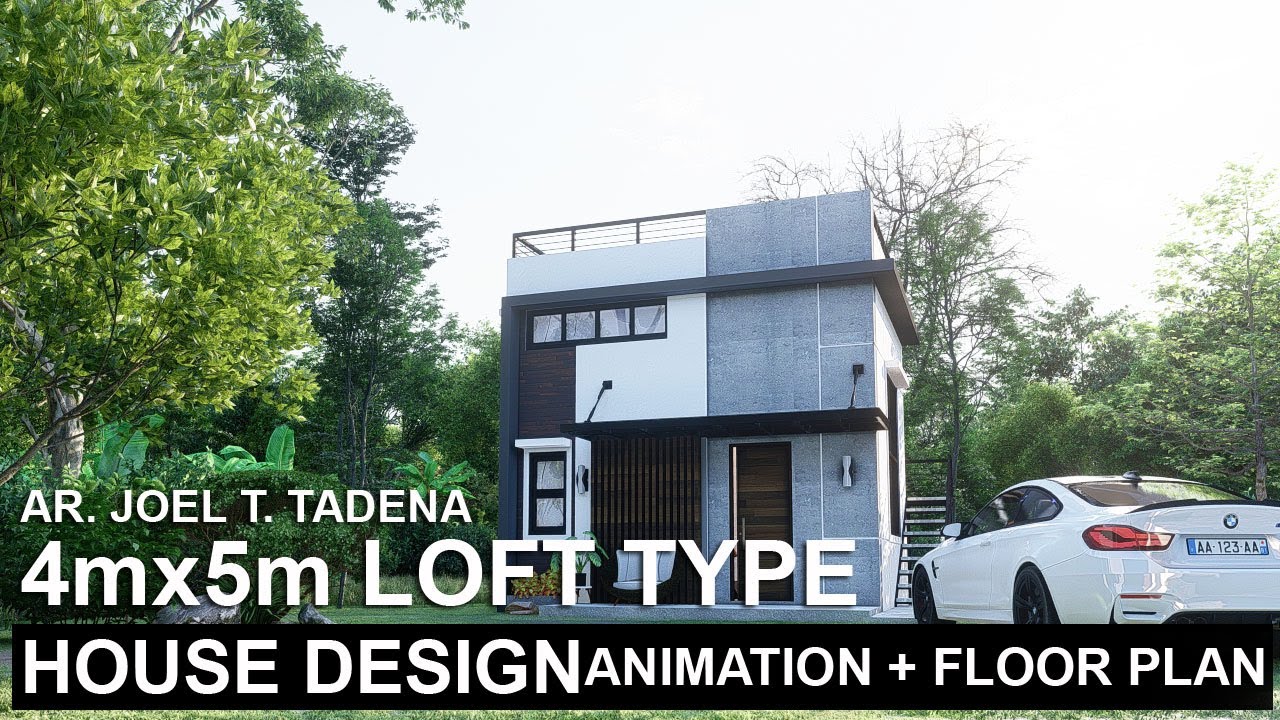 4m x 5m SMALL HOUSE DESIGN IDEA / LOFT-TYPE HOUSE DESIGN WITH ROOF DECK