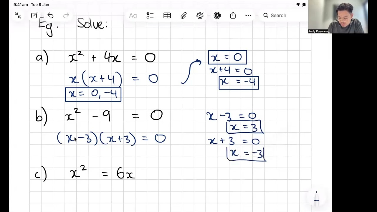 Solving Quadratics using Factorisation