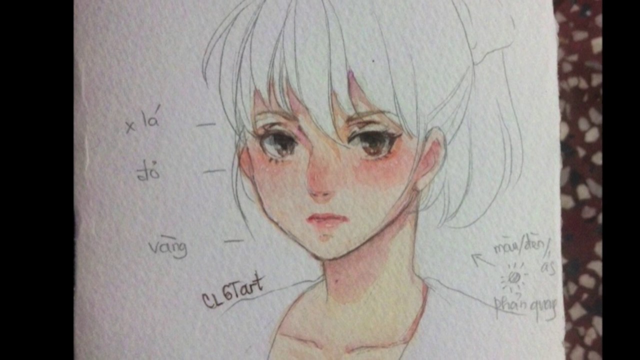 [Watercolor Speed Painting] Skin tutorial with kid watercolor
