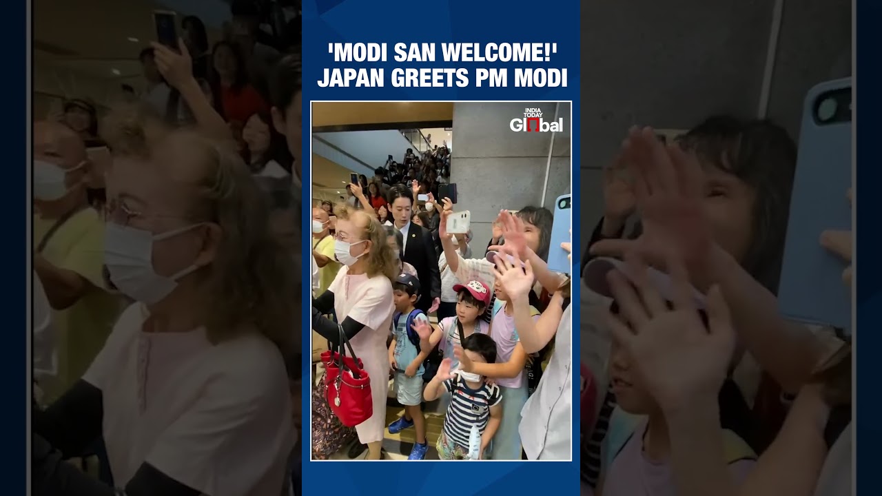 PM Modi Welcomed in Japan with Chants of &lsquo;Modi San Welcome&rsquo; on Arrival in Sendai #modiinjapan #modi