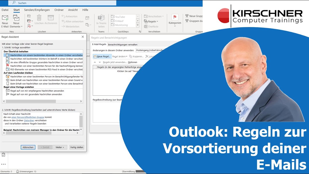 Outlook E-Mail-Verwaltung Teil 5: Posteingang mit Regeln vorsortieren