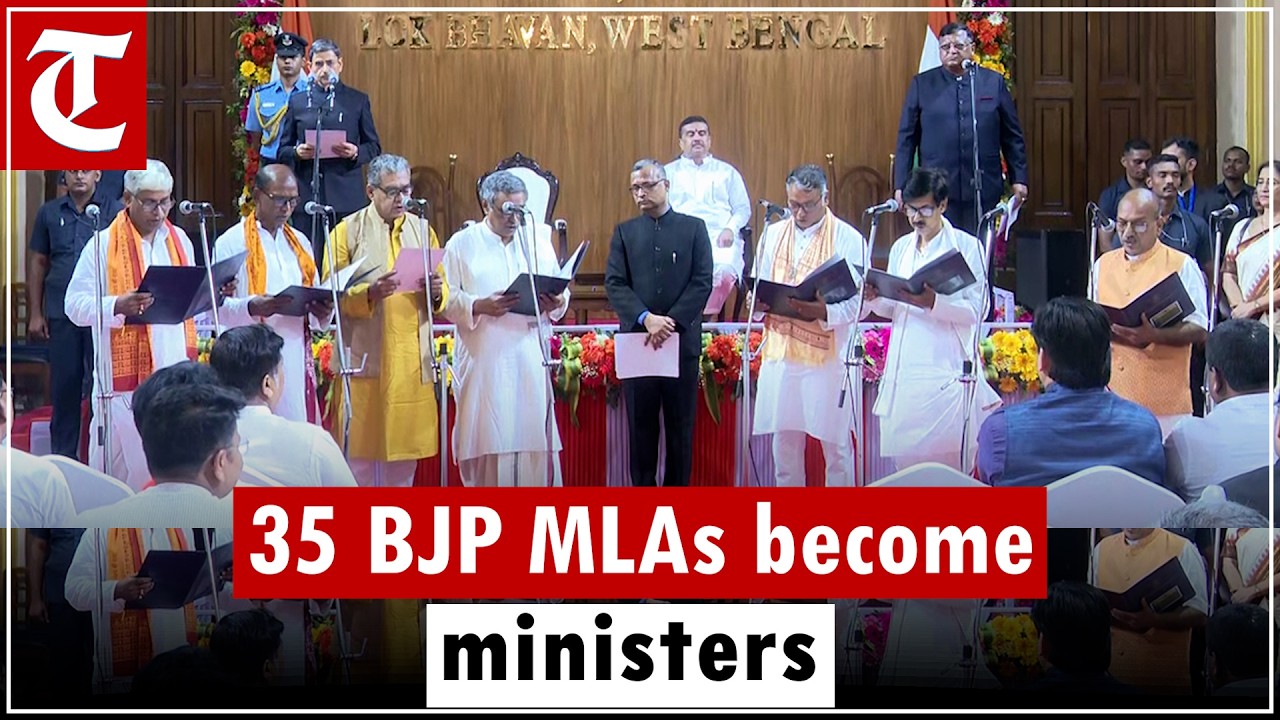 West Bengal Cabinet Expansion: 35 BJP MLAs Sworn In as Ministers in Presence of Suvendu Adhikari