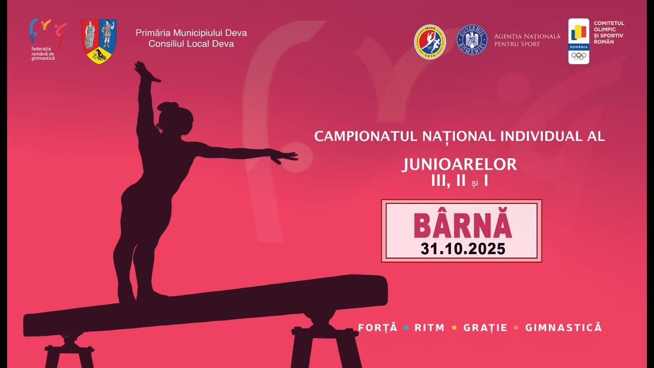 CNI JUNIOAREIII, II ȘI I DEVA 31.10.2025-Concurs individual compus seria a II-a,Nivel 1,2 și 4-Bârnă