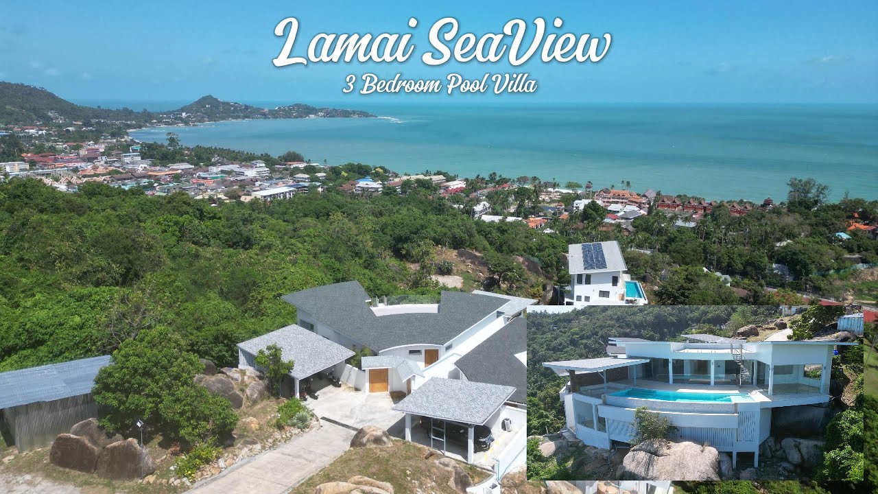 Panoramic Seaview 3 Bedroom Villa for sale in Lamai Beach, Koh Samui Thailand.