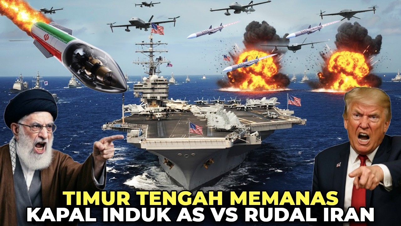 DRONE IRAN NYARIS SERANG KAPAL INDUK AS! 10 Kapal Perang Amerika Kabur Tinggalkan Perairan Iran
