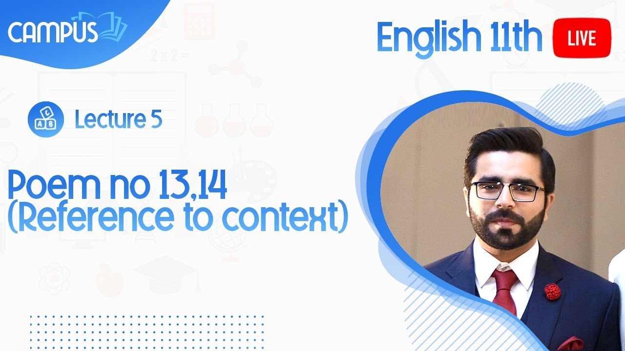 11th English Live, Ch 27, Poem no 13,14 (Reference to context)  - 11th English book 1 live
