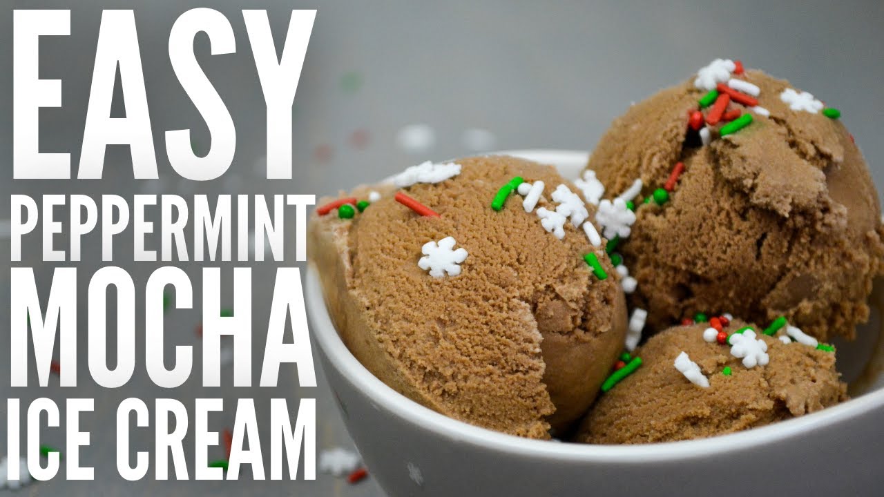 Delicious Christmas ice cream | Peppermint mocha ice cream recipe